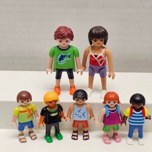 Playmbil Lot Bundle Children Kids Boy Girl Backpack School House Mom Dad Figures